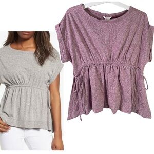 CASLON peplum pink tee ties at waist women Size XS petite